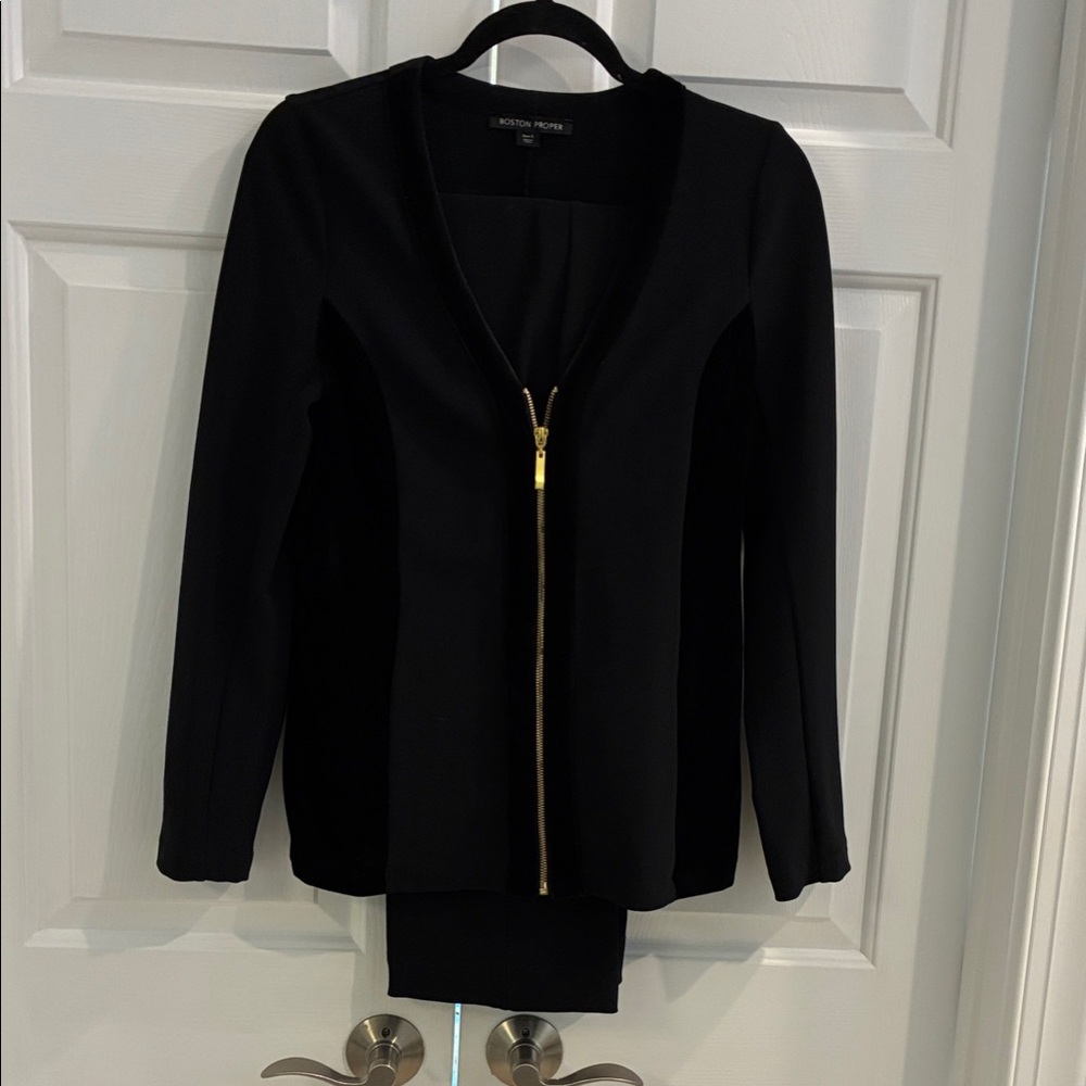 Black Gold Zippered Jacket and Pants